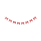 Red Christmas Striped Bow Banner