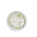 Green and white safari themed paper plate with wild one zebra and leaves birthday from Parte Haus party supply store in Bethesda Maryland