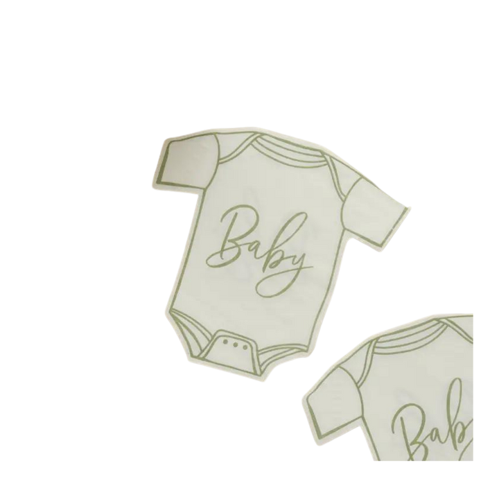Sage and White 'Baby' Cocktail Napkins
