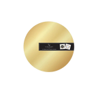 Gold charger plate with a shiny finish for celebrations from Parte Haus party supply store in Bethesda Maryland