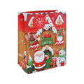 Red and brown Santa's Grotto gift bag with Christmas characters from Parte Haus party supply store in Bethesda MD