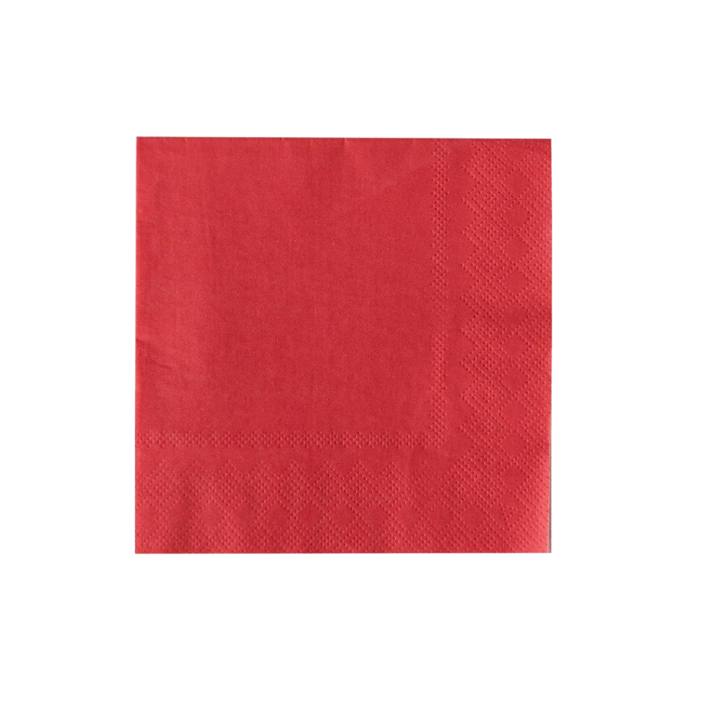 cherry red large napkin with embossed border for celebrations from Parte Haus party supply store in Bethesda MD