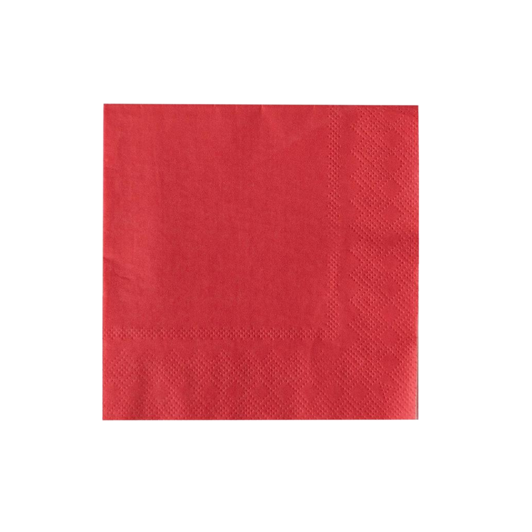 cherry red large napkin with embossed border for celebrations from Parte Haus party supply store in Bethesda MD