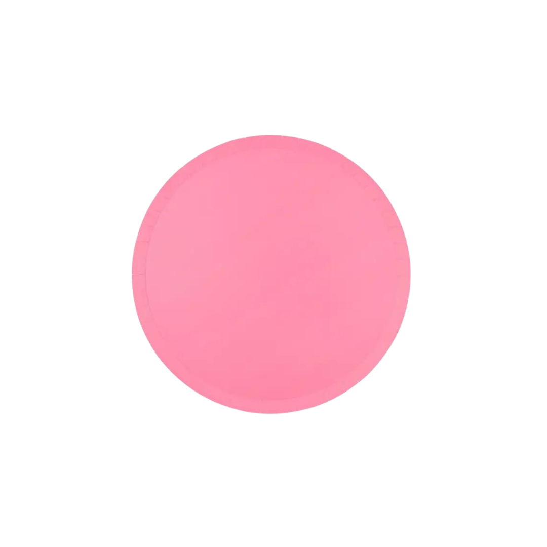 Pink dinner plate simple round design birthday or summer theme from Parte Haus party supply store in Bethesda MD