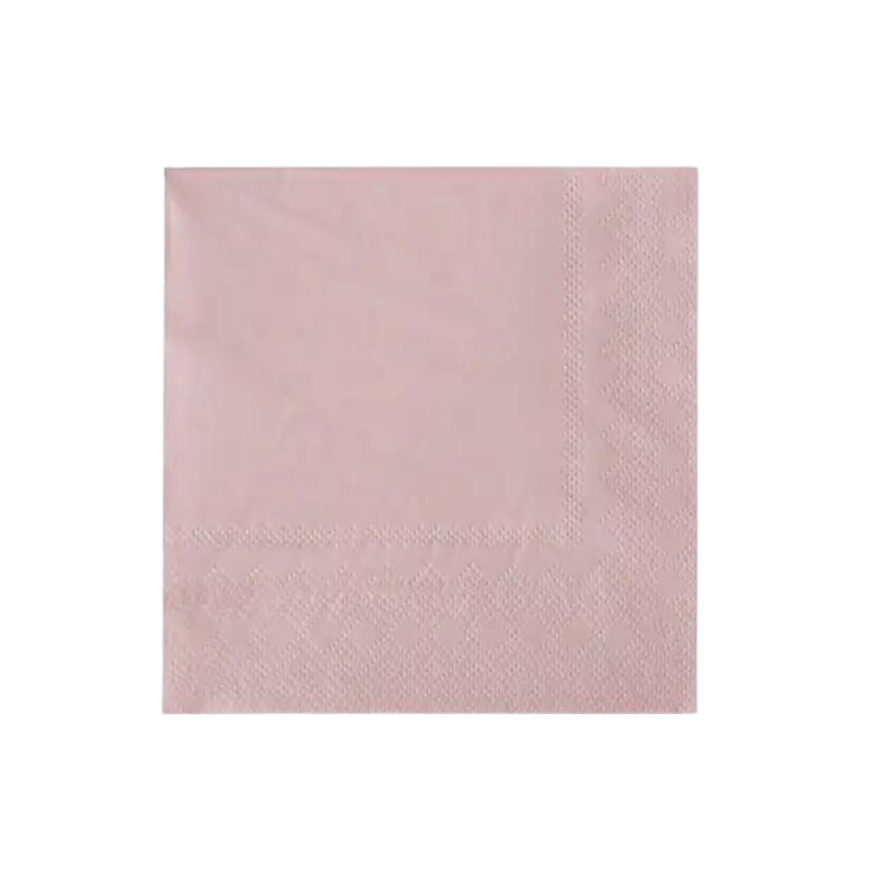 Petal pink cocktail napkin with textured border for celebrations from Parte Haus party supply store in Bethesda MD.