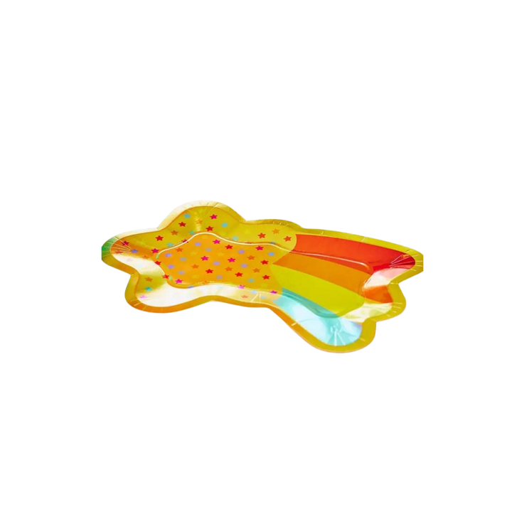 Gold and Rainbow Shooting Star Shaped Large Dinner Plates