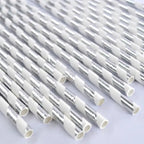 Silver foiled striped paper straws for celebrations from Parte Haus party supply store in Bethesda Maryland