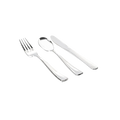 Silver plastic cutlery set with fork spoon and knife for celebrations from Parte Haus party supply store in Bethesda Maryland