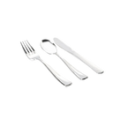 Silver plastic cutlery set with fork spoon and knife for celebrations from Parte Haus party supply store in Bethesda Maryland