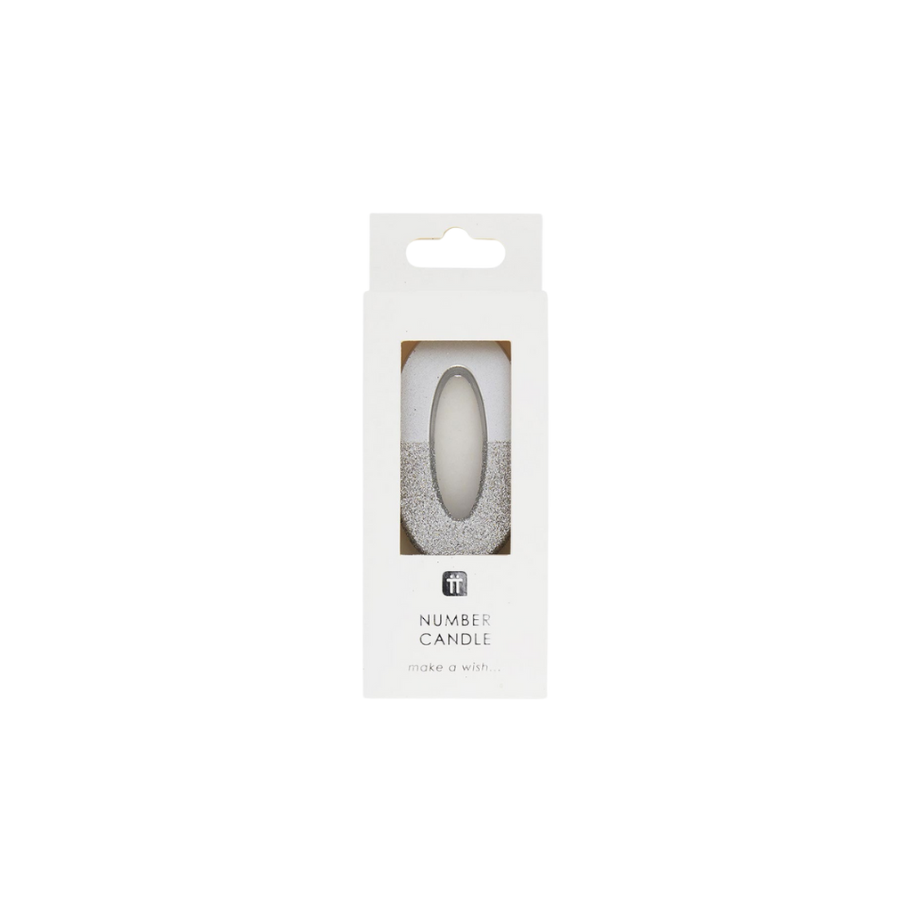 Silver number balloon shaped as zero for birthday or anniversary from Parte Haus party supply store in Bethesda MD