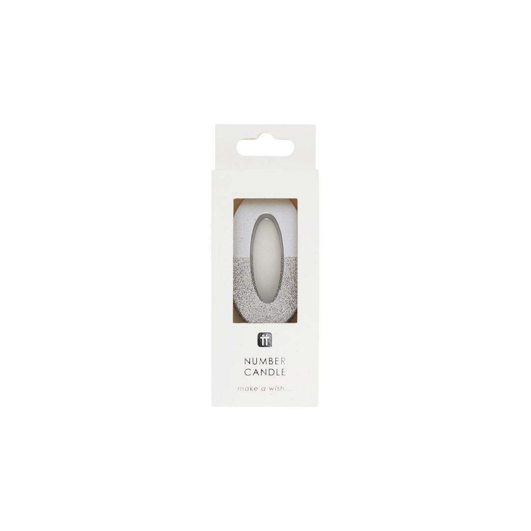 Silver number balloon shaped as zero for birthday or anniversary from Parte Haus party supply store in Bethesda MD