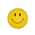 Yellow gold foiled smiley face paper plate for birthday from Parte Haus party supply store in Bethesda MD