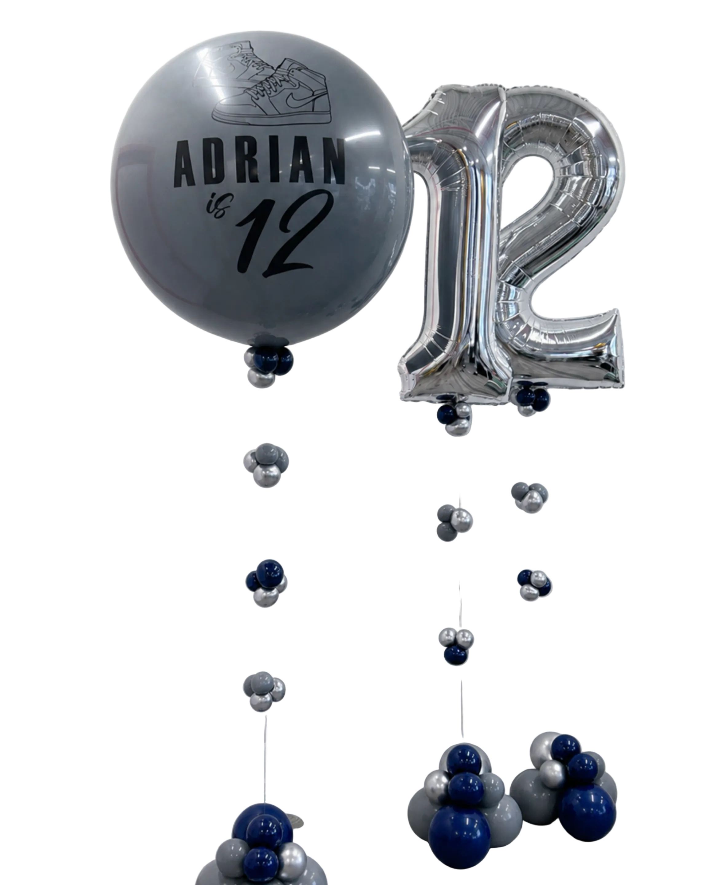 Gray Sneaker Head Balloon Bundle