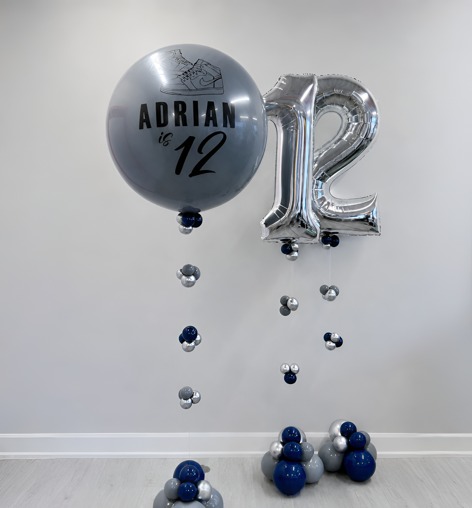 Gray Sneaker Head Balloon Bundle
