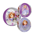 Purple Sofia the First round balloon with cartoon princess print birthday theme from Parte Haus party supply store in Bethesda Maryland
