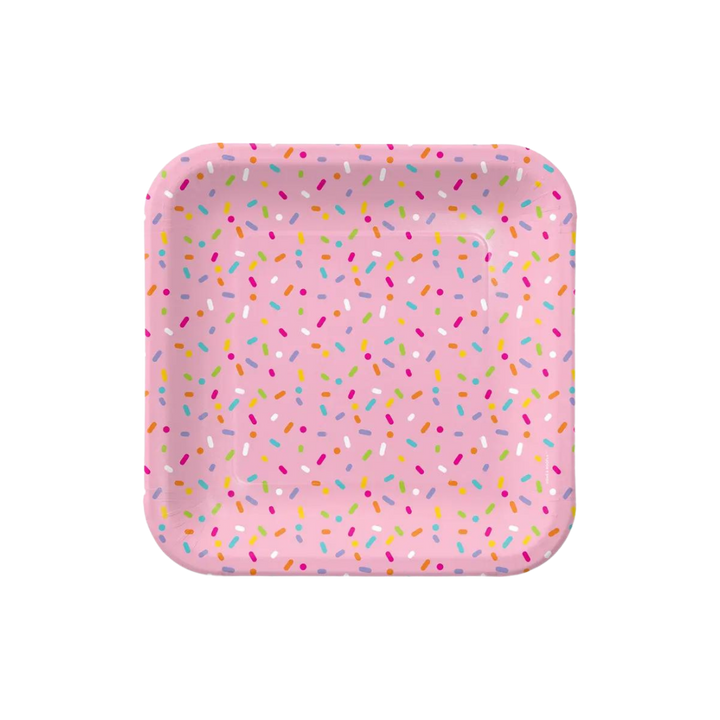 Pink Sprinkles Large Dinner Paper Plates