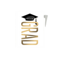 Gold and black graduation greeting card with cap design graduation theme from Parte Haus party supply store in Bethesda MD