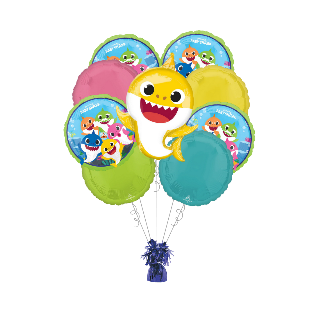 Premium Baby Shark Foil Balloon Bundle with Balloon Weight