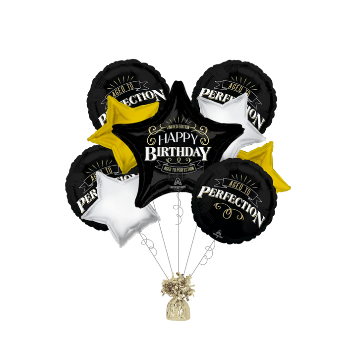 Premium Better With Age Birthday Foil Balloon Bundle with Balloon Weight