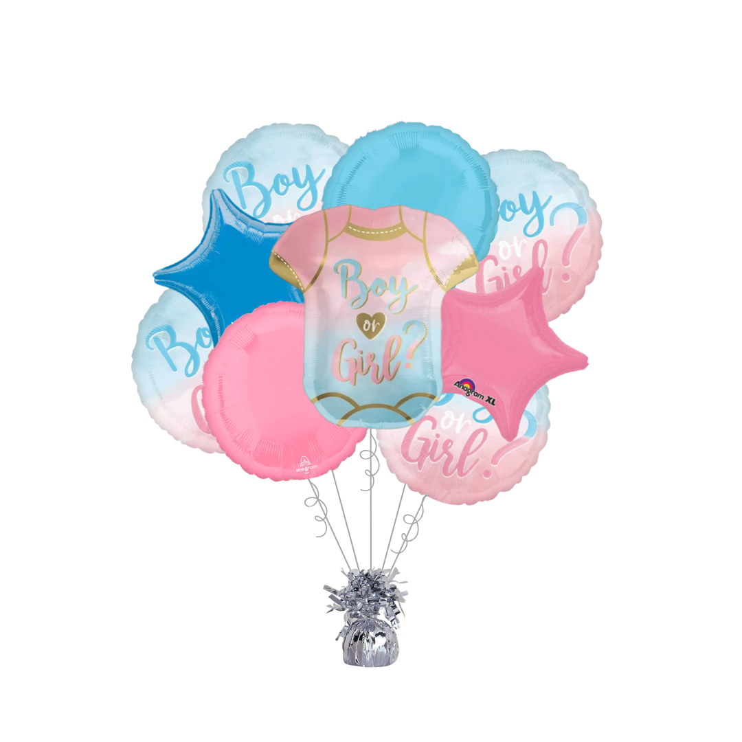 Premium The Big Reveal Foil Balloon Bundle with Balloon Weight
