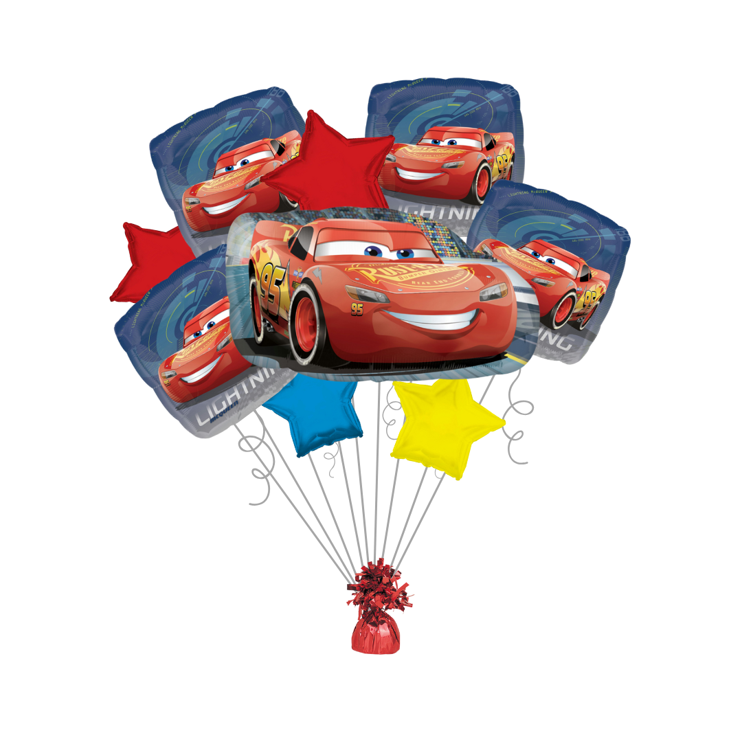 Premium Cars 3 Foil Balloon Bundle with Balloon Weight