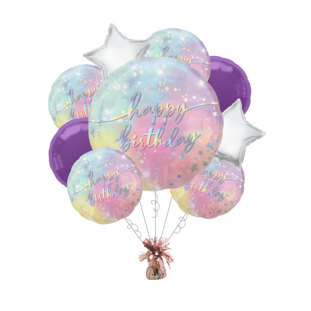 Premium Luminous Birthday Foil Balloon Bundle with Balloon Weight