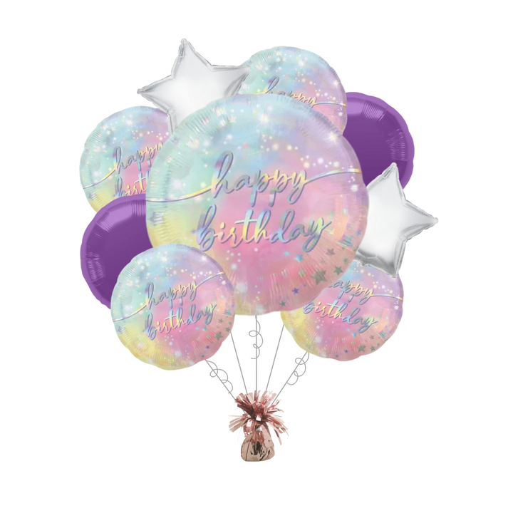 Premium Luminous Birthday Foil Balloon Bundle with Balloon Weight