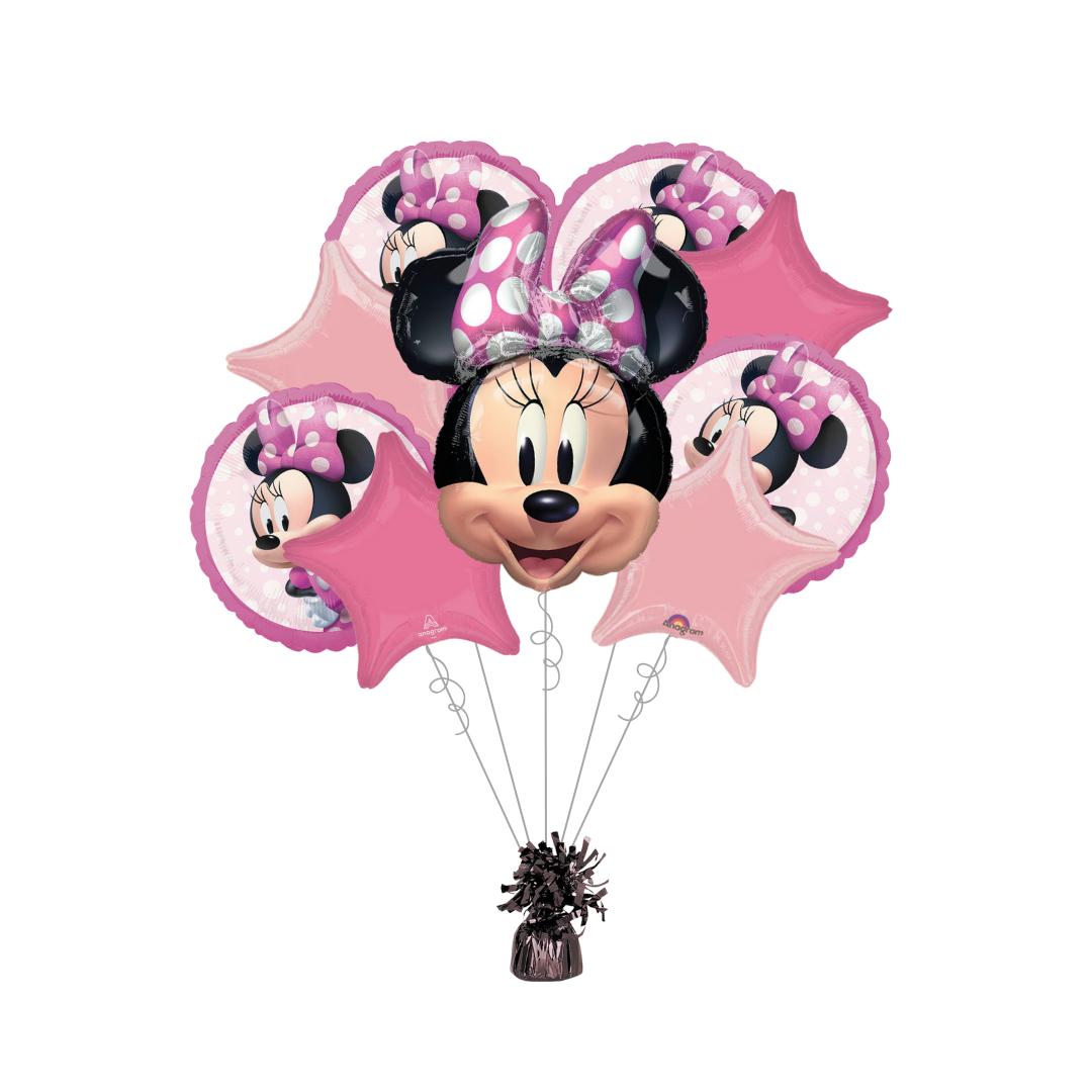 Premium Minnie Mouse Forever Foil Balloon Bundle with Balloon Weight