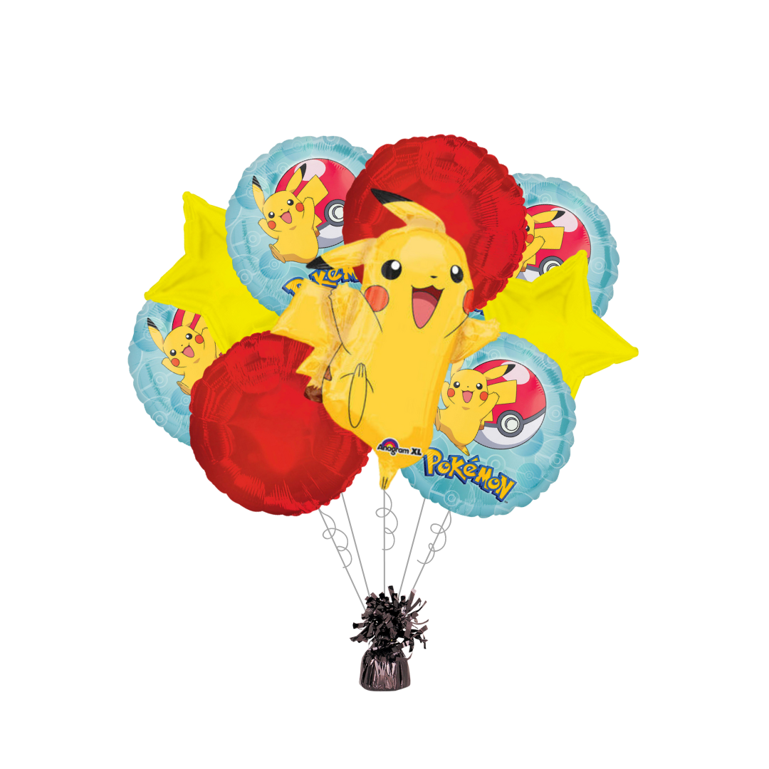 Premium Pikachu Foil Balloon Bundle with Balloon Weight - Pokémon