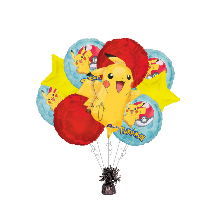 Premium Pikachu Foil Balloon Bundle with Balloon Weight - Pokémon