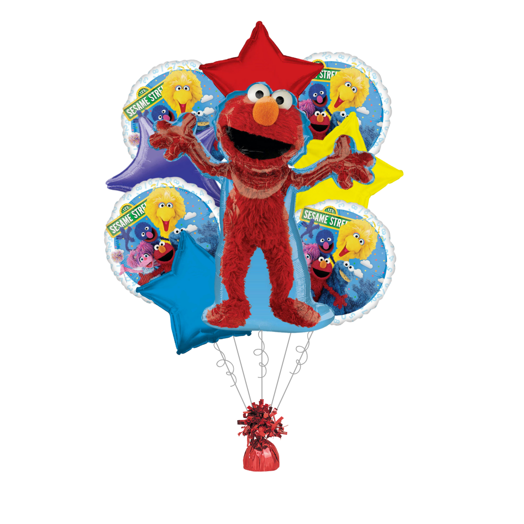 Premium Sesame Street Foil Balloon Bundle with Balloon Weight