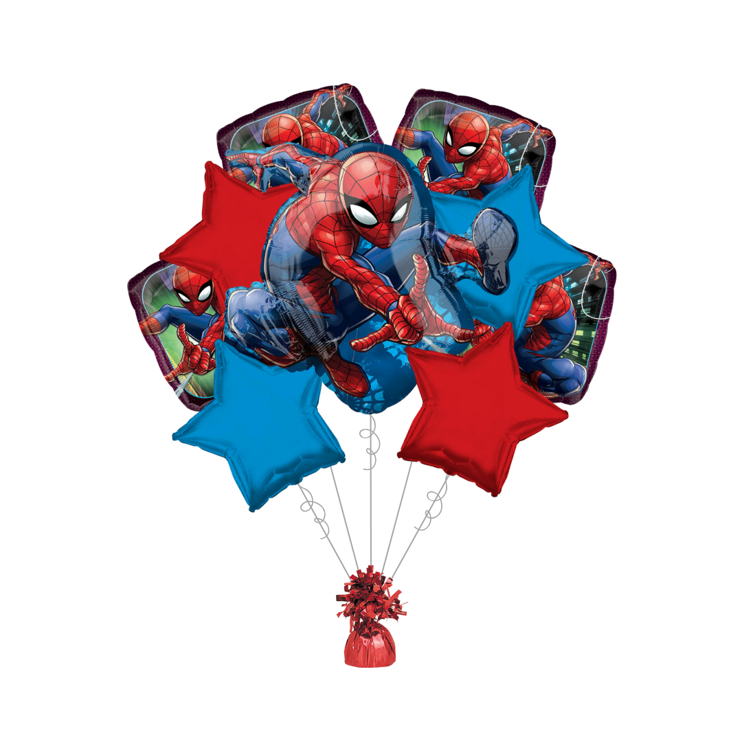 Premium Spider-Man Webbed Wonder Foil Balloon Bundle with Balloon Weight