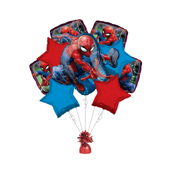 Premium Spider-Man Webbed Wonder Foil Balloon Bundle with Balloon Weight