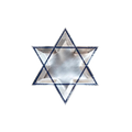 Silver Star of David plate with blue border Hanukkah theme from Parte Haus party supply store in Bethesda MD