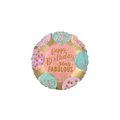 Colorful round happy birthday stay fabulous balloon birthday theme from Parte Haus party supply store in Bethesda Maryland