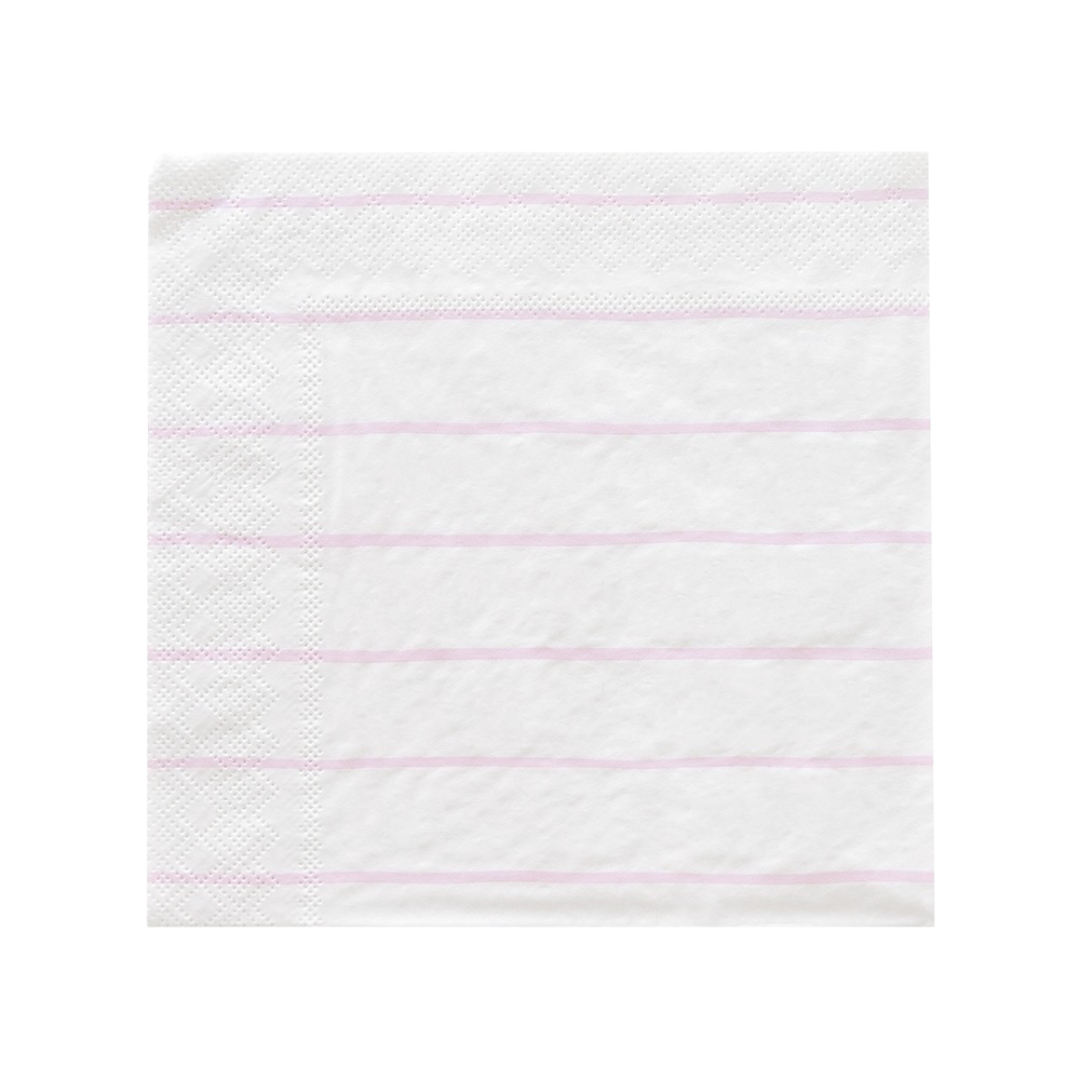 White and Green Striped Cocktail Napkins