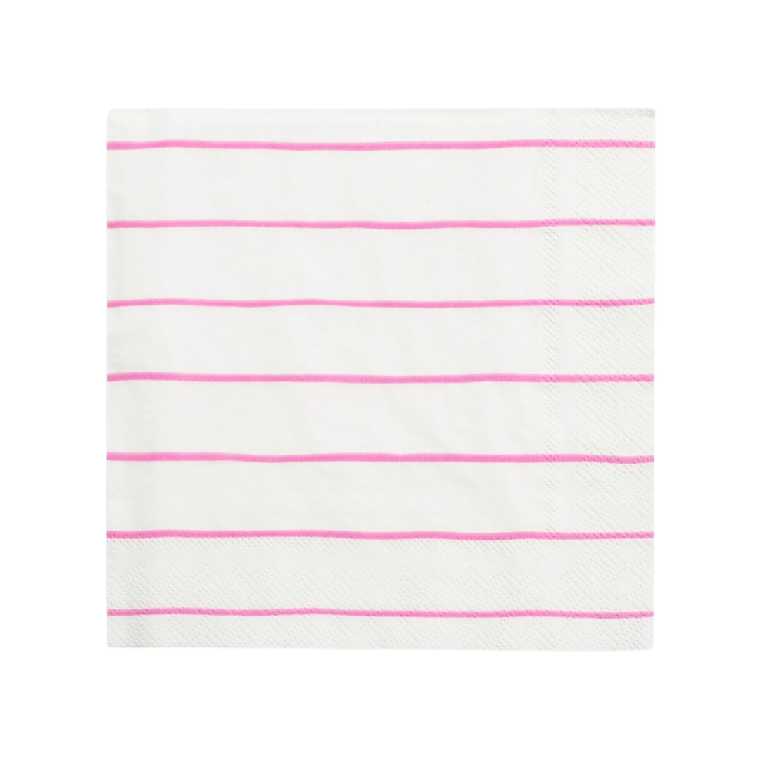 White and Green Striped Cocktail Napkins