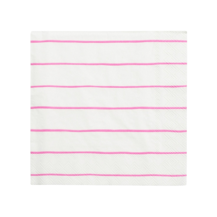 White and Green Striped Cocktail Napkins
