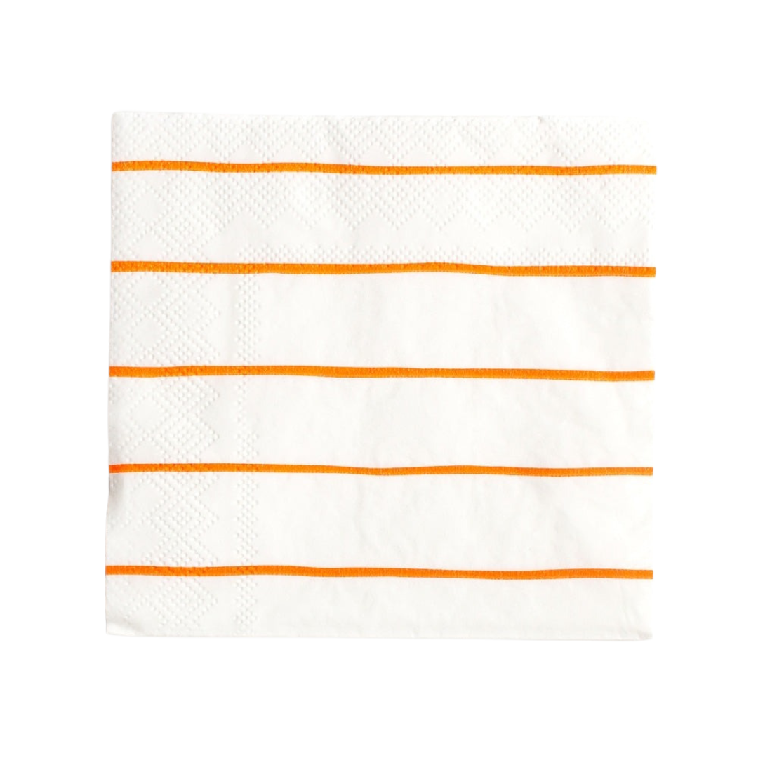 White and Green Striped Cocktail Napkins