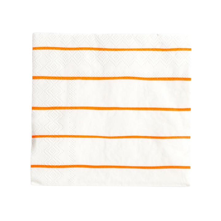 White and Green Striped Cocktail Napkins