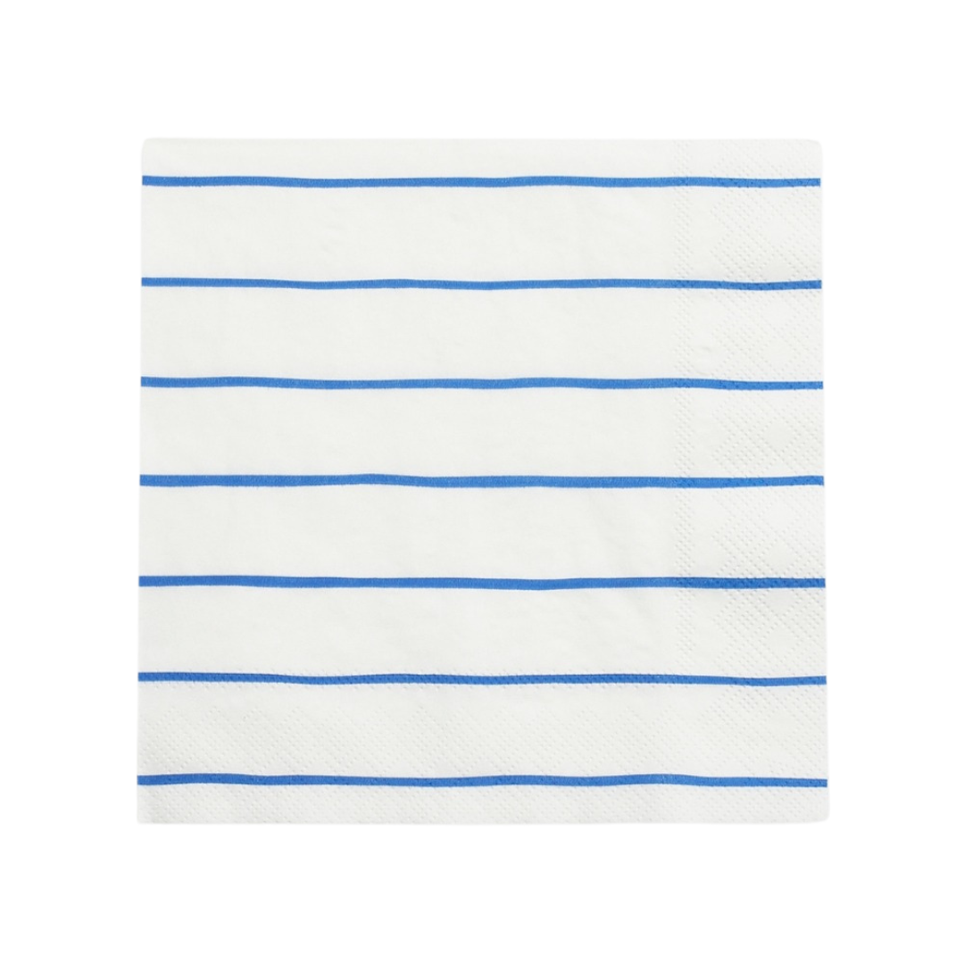 White and Green Striped Cocktail Napkins