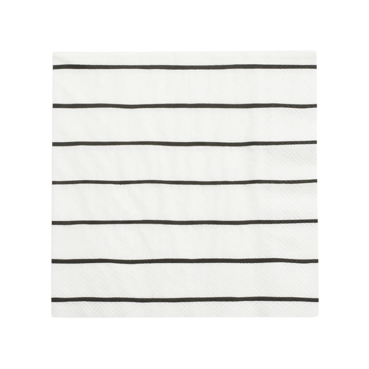 White and Green Striped Cocktail Napkins