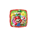 Colorful Super Mario square balloon with Mario Luigi and friends birthday theme from Parte Haus party supply store in Bethesda MD
