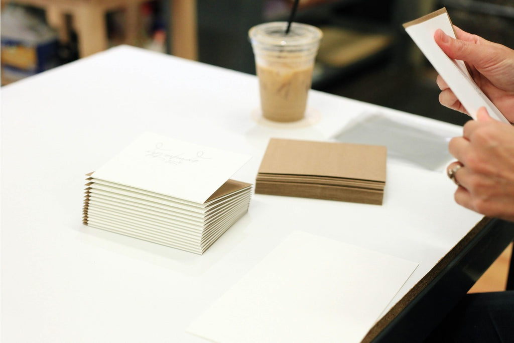 Neutral Sympathy and Encouragement Card stack on table with envelopes for condolence from Parte Haus party supply store in Bethesda Maryland