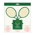 Green and Peach Tennis Ball and Racket Banner Set
