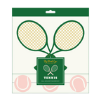 Green and Peach Tennis Ball and Racket Banner Set