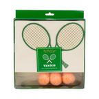 Green and Peach Tennis Ball and Racket Banner Set