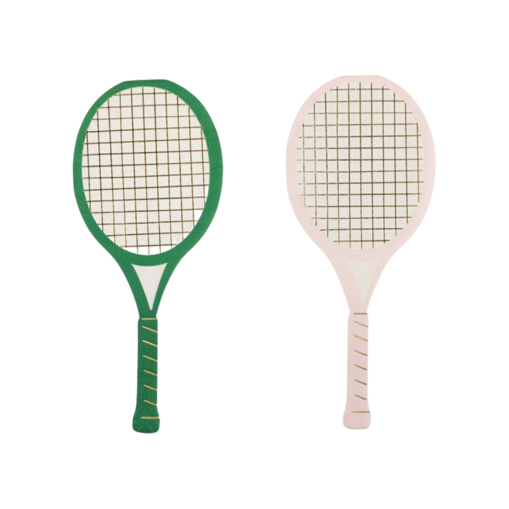 Pink and Green Tennis Rackets Dinner Napkins