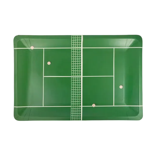 Green Tennis Court Rectangle Large Dinner Plates