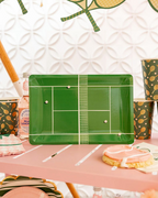 Green Tennis Court Rectangle Large Dinner Plates
